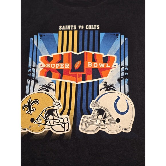 Reebok Super Bowl XLIV  Saints Vs Colts Men's Size Medium Short Sleeve‎ Shirt - Picture 3 of 8